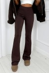 Czekoladowe modelujące spodnie flare Dream Fit Long