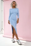 Komplet Paola spódnica midi i bluzka baby blue