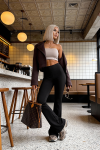 Czarne modelujące spodnie flare Dream Fit Regular