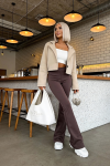 Modelujące spodnie flare Dream Fit Regular mocca
