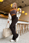 Czekoladowe modelujące spodnie flare Dream Fit Regular